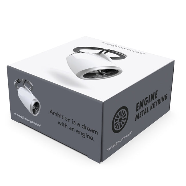 Metalmorphose.lt metalinis raktų pakabukas LĖKTUVO VARIKLIS. Tvirtas metalinis turbinos korpusas, detalizuotos mentės, 3D lėktuvo variklio miniatiūra. Nerūdijančio plieno žiedas. Pakabukas iš KASDIENYBĖS PASAULIS kolekcijos.