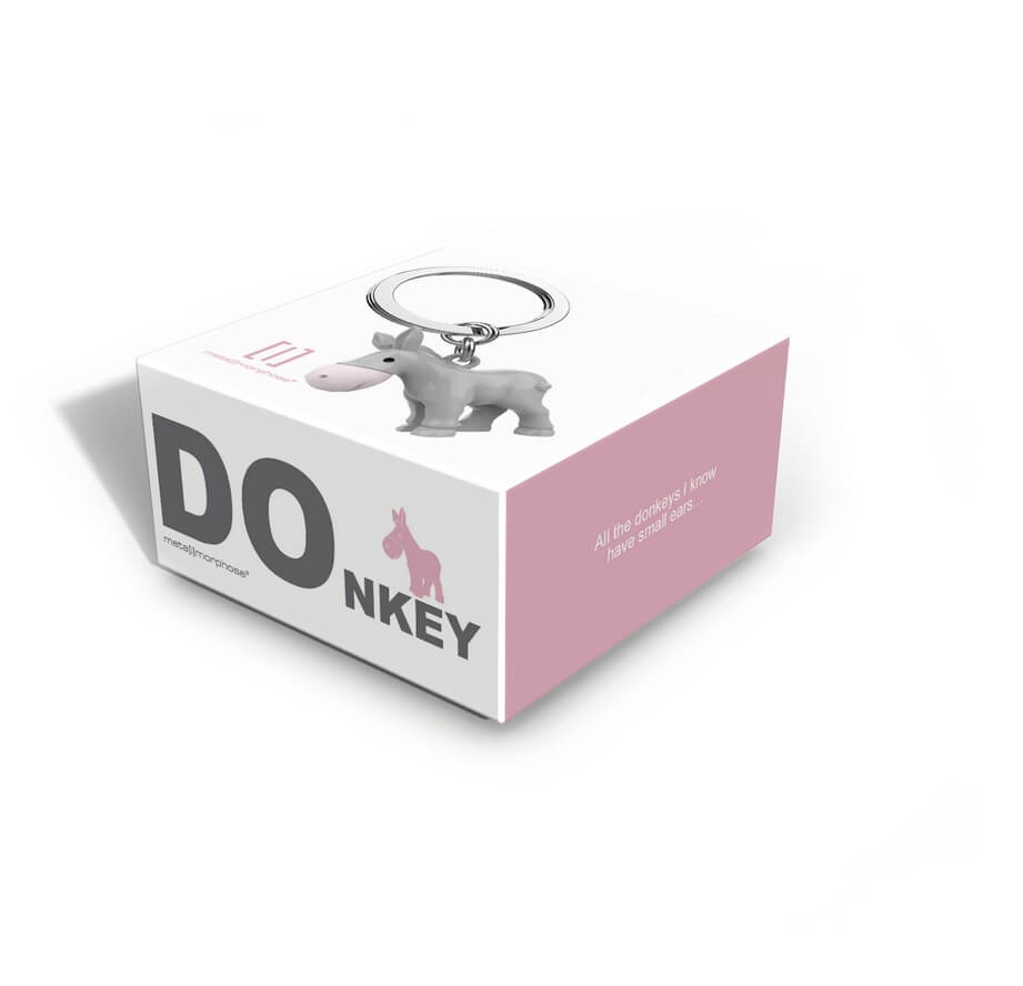 Metalinis raktų pakabukas Mažųjų Ausų Asiliukas – rudas asiliukas, mažos ausys, 3D detalės.