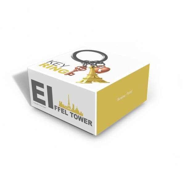 Metalmorphose.lt metalinis raktų pakabukas PARYŽIAUS MEILĖ. Eifelio bokšto 3D miniatiūra, raudona širdis ir metalinis raktas viename pakabuke. Nerūdijančio plieno žiedas. Pakabukas iš KELIONIŲ PASAULIS kolekcijos.