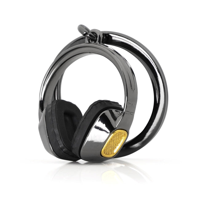 Metalinis raktų pakabukas „Retro Ausinės“ – retro ausinių dizainas iš Metalmorphose Muzikos Pasaulis kolekcijos