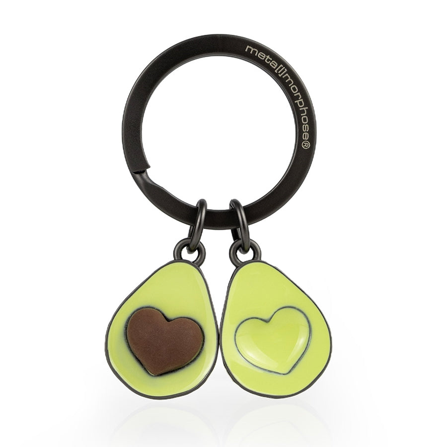Metalinis raktų pakabukas „Avokadas“ su žalia 3D avokado miniatiūra iš Metalmorphose „Skonių Pasaulis“ kolekcijos.